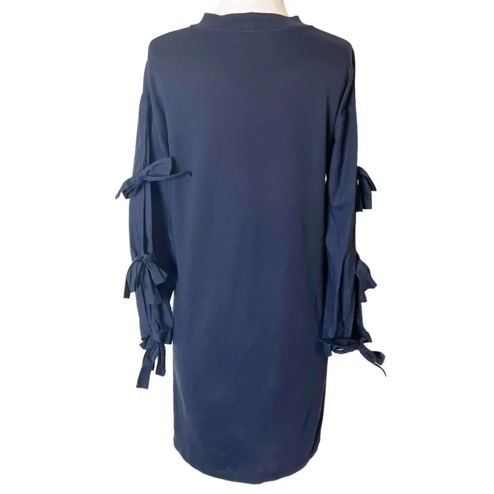 Tory Burch Emilia tie sleeve dress blue sz S